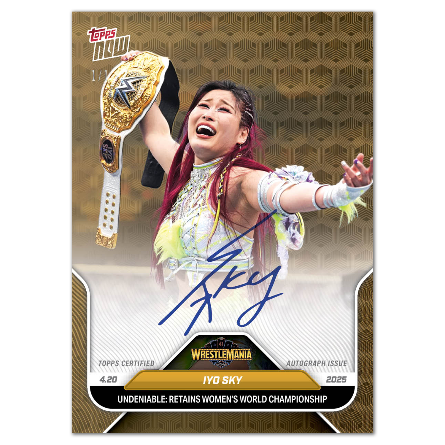 IYO SKY - 2025 WWE Topps NOW - Card 42 - LOOK FOR AUTOS - PR: 3851 - Image 2