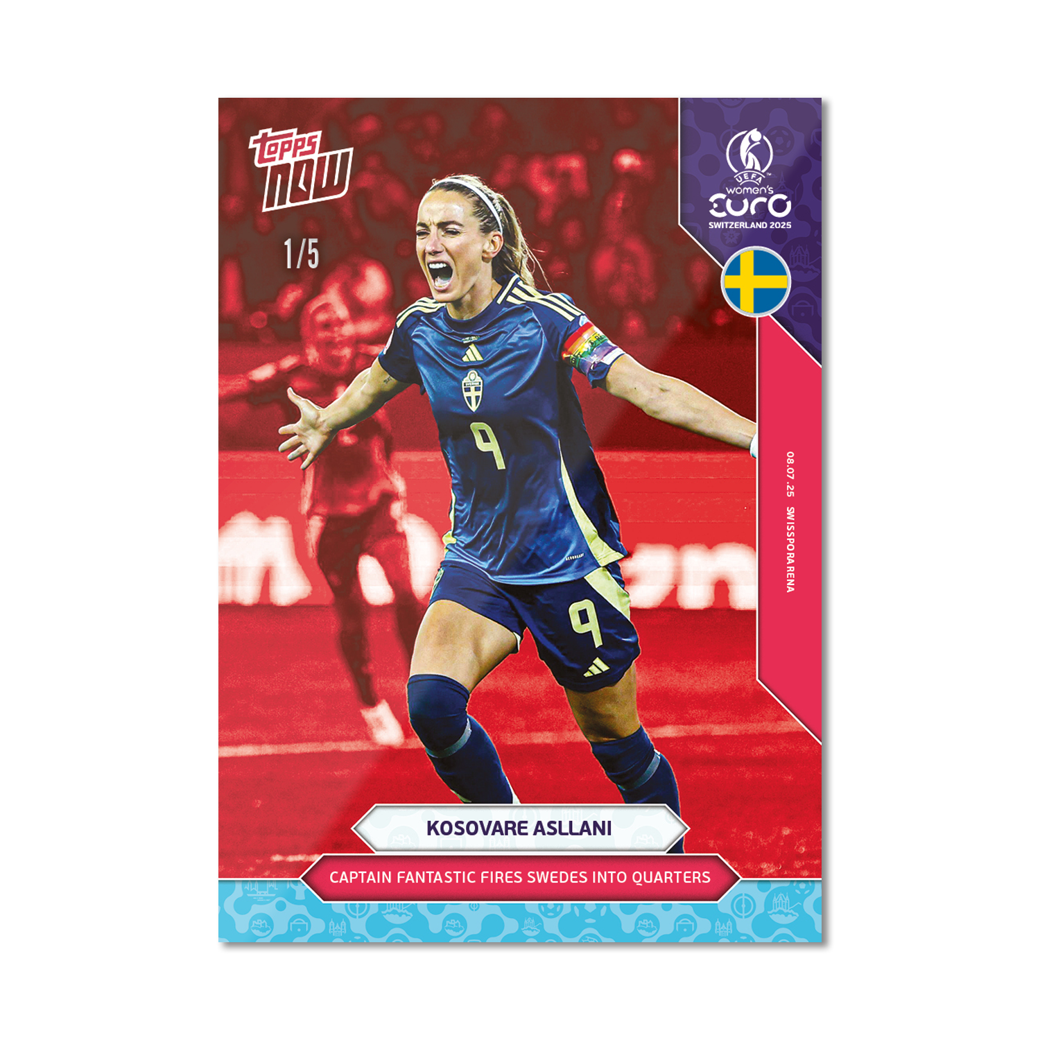 Kosovare Asllani - UEFA Women’s EURO 2025™ Topps NOW - Card 11 - PR: 182 - Image 3