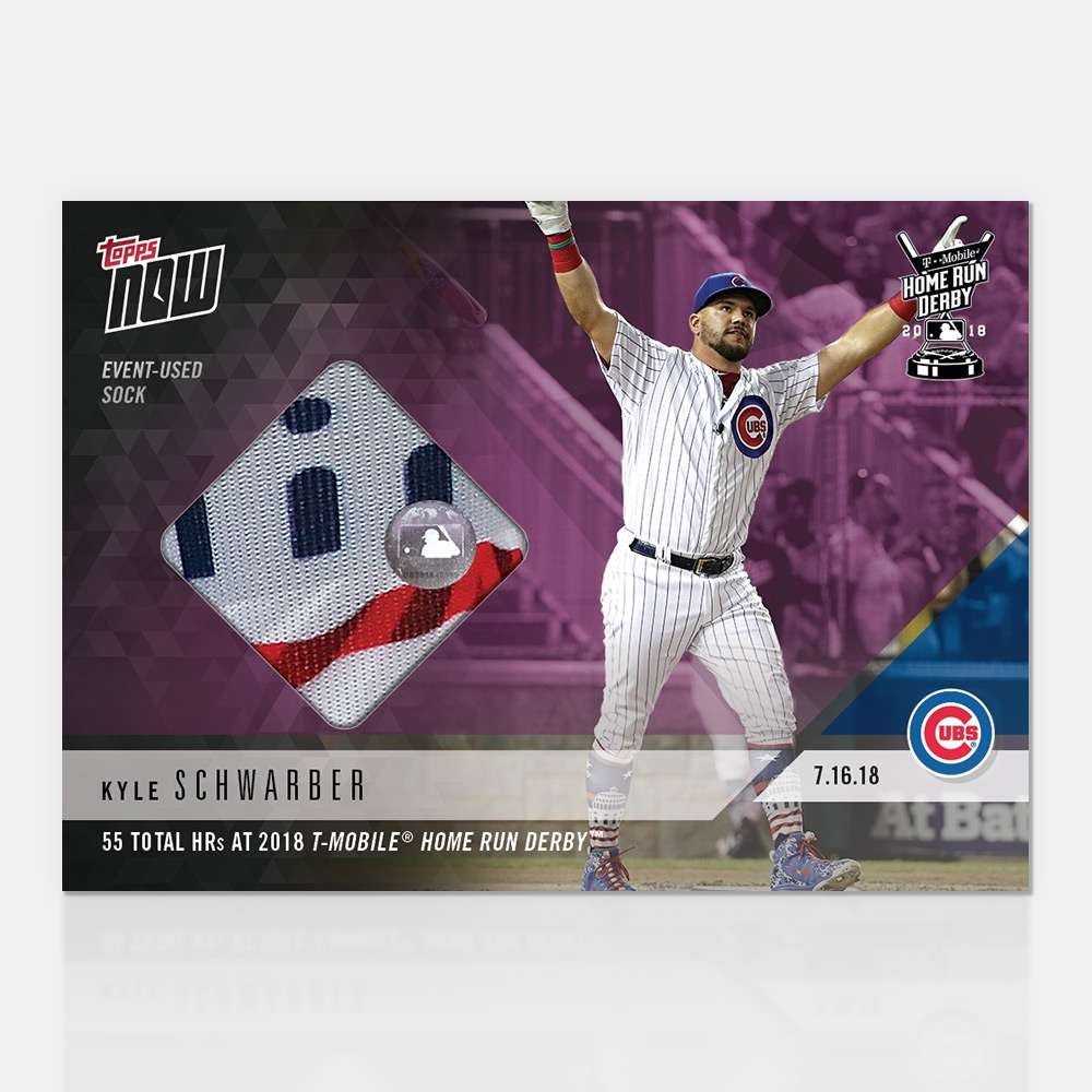 2018 T-Mobile Home Run Derby Sock Relic # to 25 - Kyle Schwarber - MLB TOPPS NOW