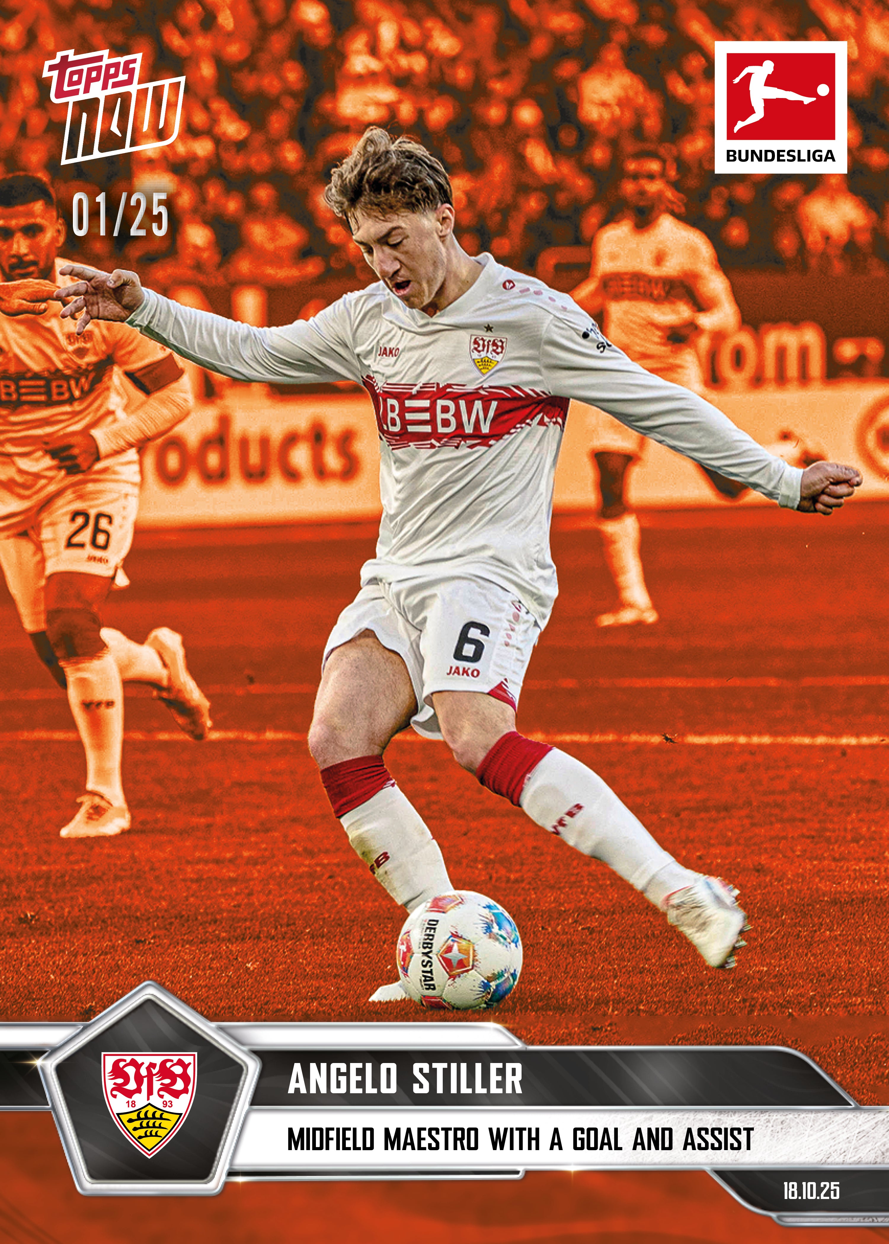 Angelo Stiller - 2025-26 Bundesliga Topps NOW - Card 45 - PR: 188 - Image 5