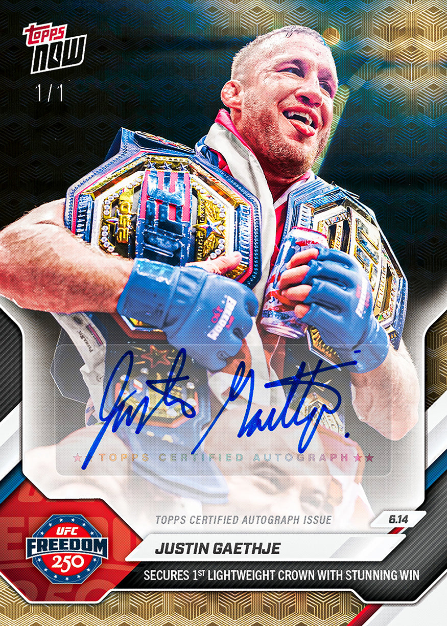 Justin Gaethje - 2026 UFC Topps NOW - Card 18 - PR: 25467 - Image 2