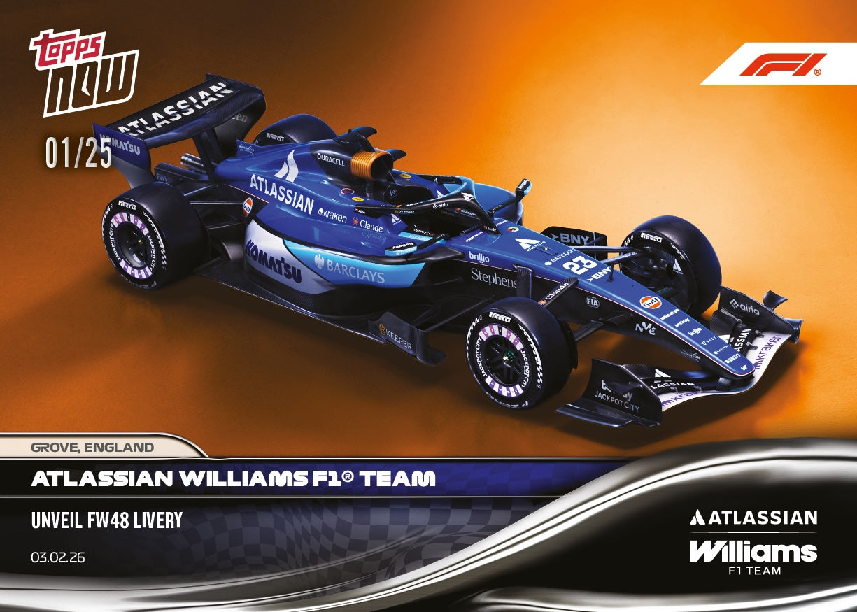 Atlassian Williams F1 Team - 2026 Formula 1 Topps NOW - Card 8 - PR: 1582 - Image 6