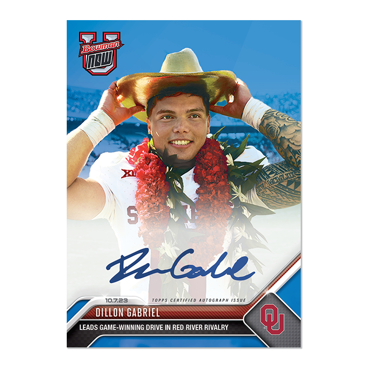 On-Card Autograph # to 99 or Lower - Dillon Gabriel - 2023 Bowman U Now Card 12 - Image 4