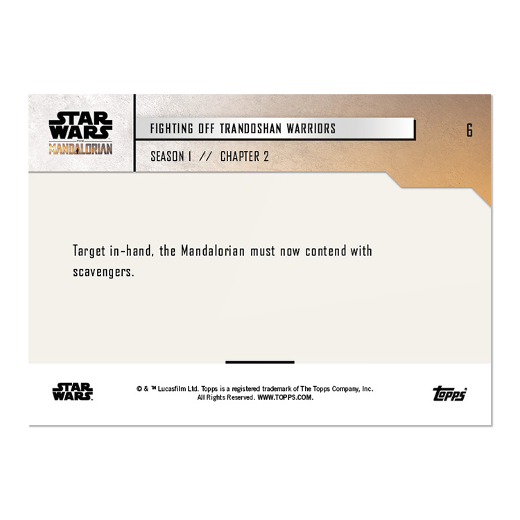 Star Wars: The Mandalorian TOPPS NOW 5-Card Pack - S1 : Chapter 2 - Print Run: 553 - Image 3