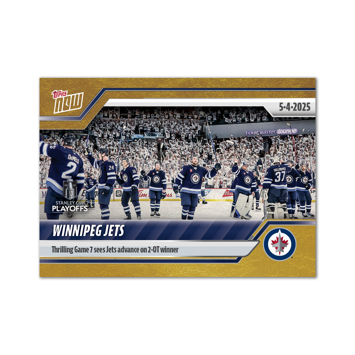 Alternative view of Winnipeg Jets - 2024-25 NHL Topps NOW - Sticker # 176 Pack - PR: 110