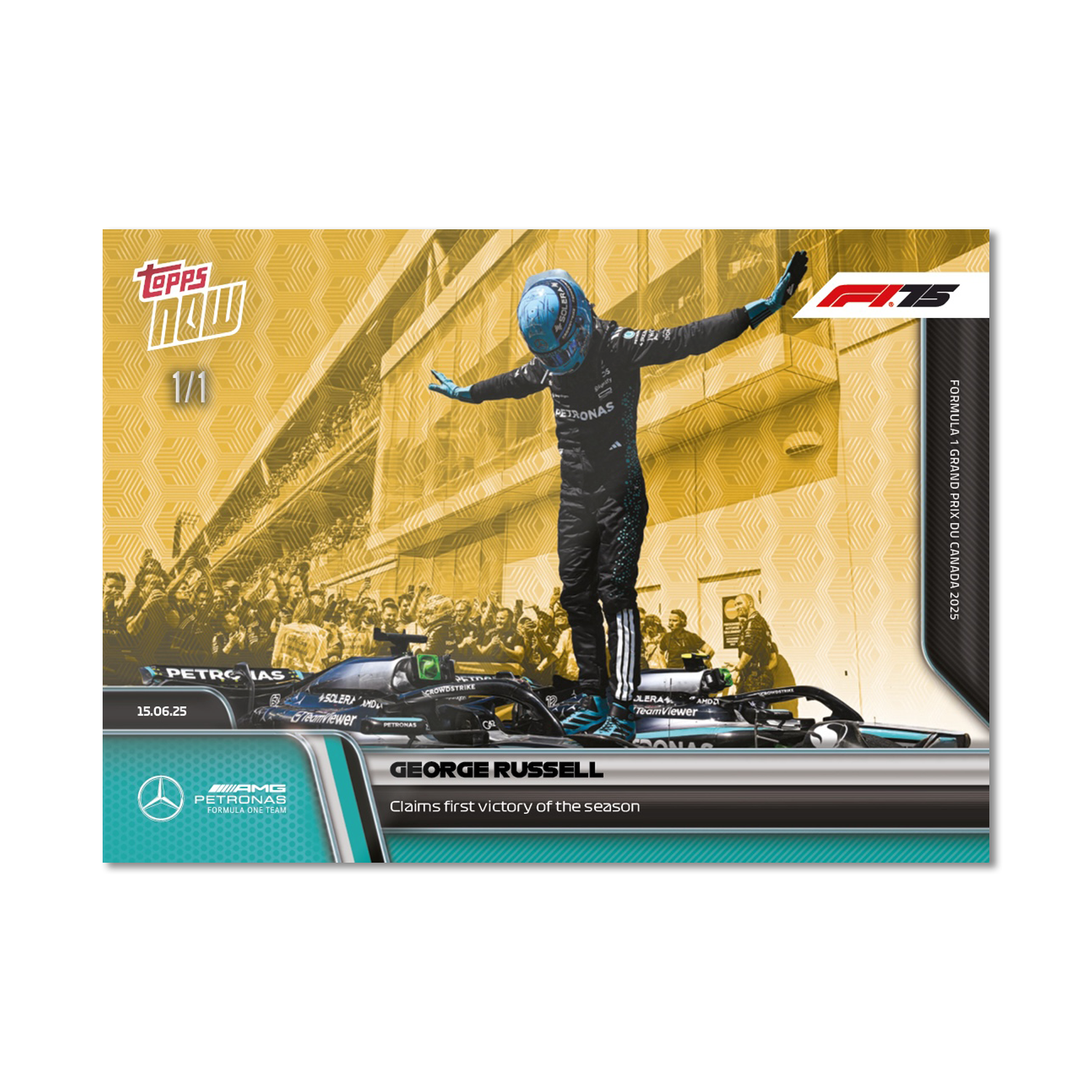 George Russell - 2025 Formula 1 Topps NOW - Card 44 - PR: 1925 - Image 2