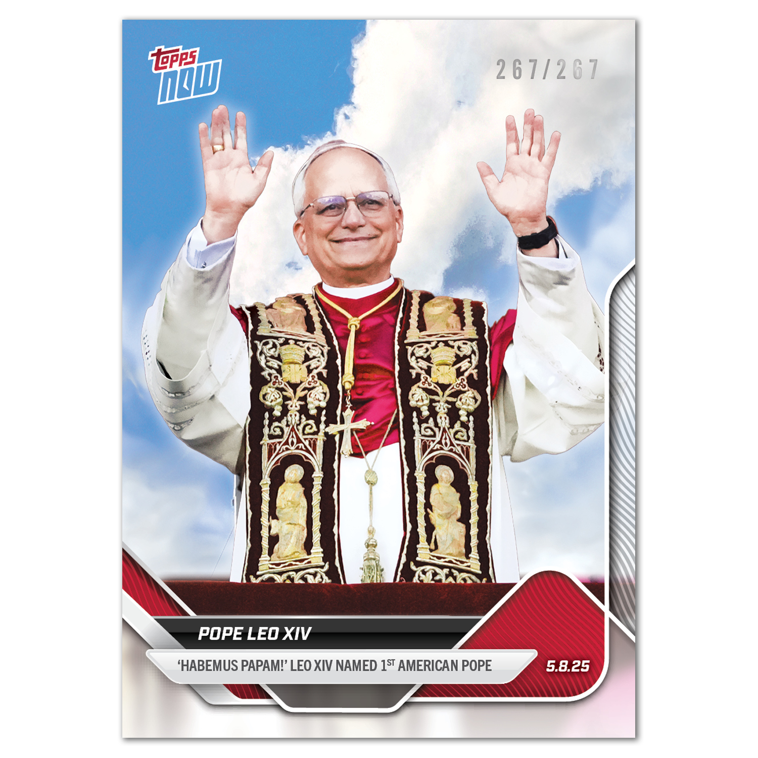 Pope Leo XIV - 2025 Topps NOW - Card POPE - PR: 133,535 - Image 2