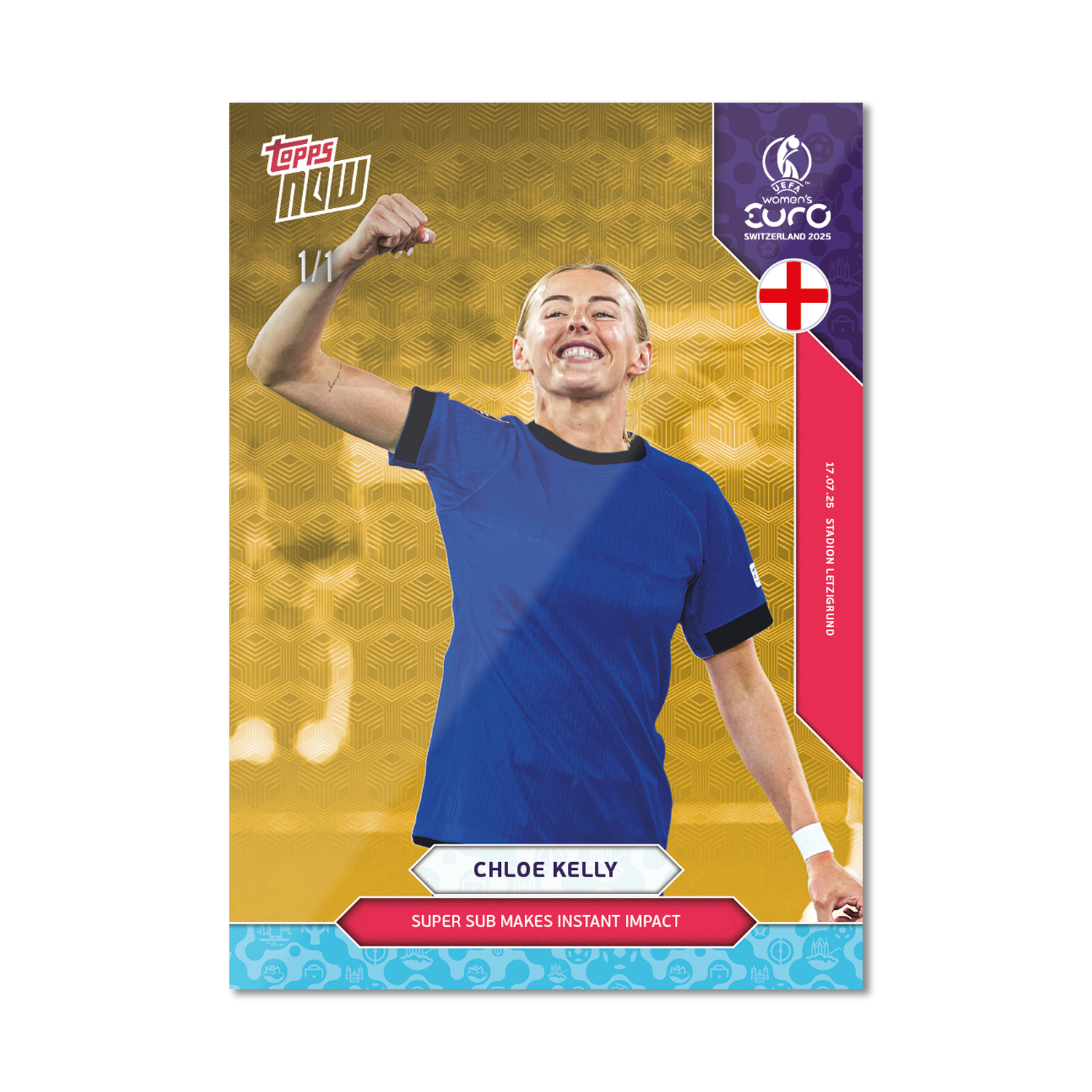 Chloe Kelly - UEFA Women’s EURO 2025™ Topps NOW - Card 21 - PR: 166 - Image 2