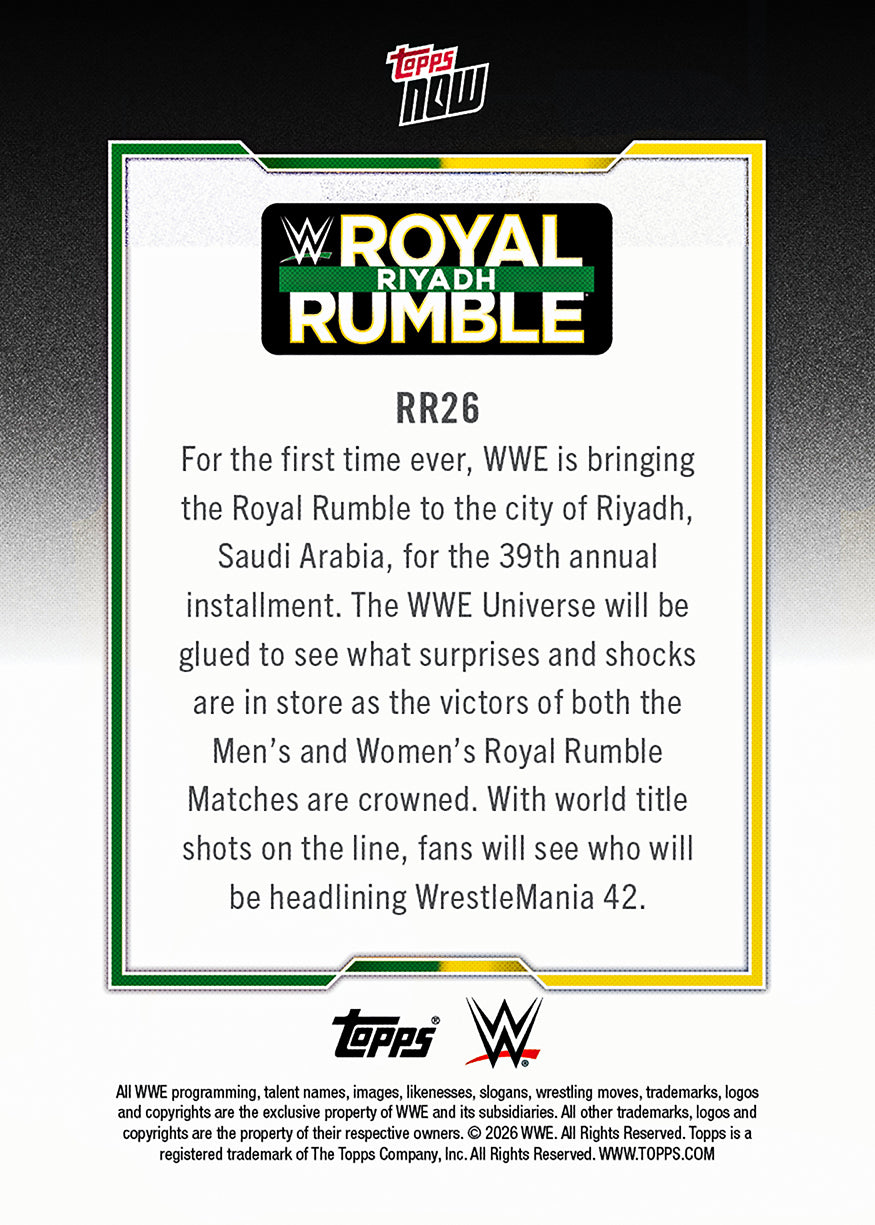 Royal Rumble - 2026 WWE Topps NOW - Card RR26 - PR: 2003 - Image 3