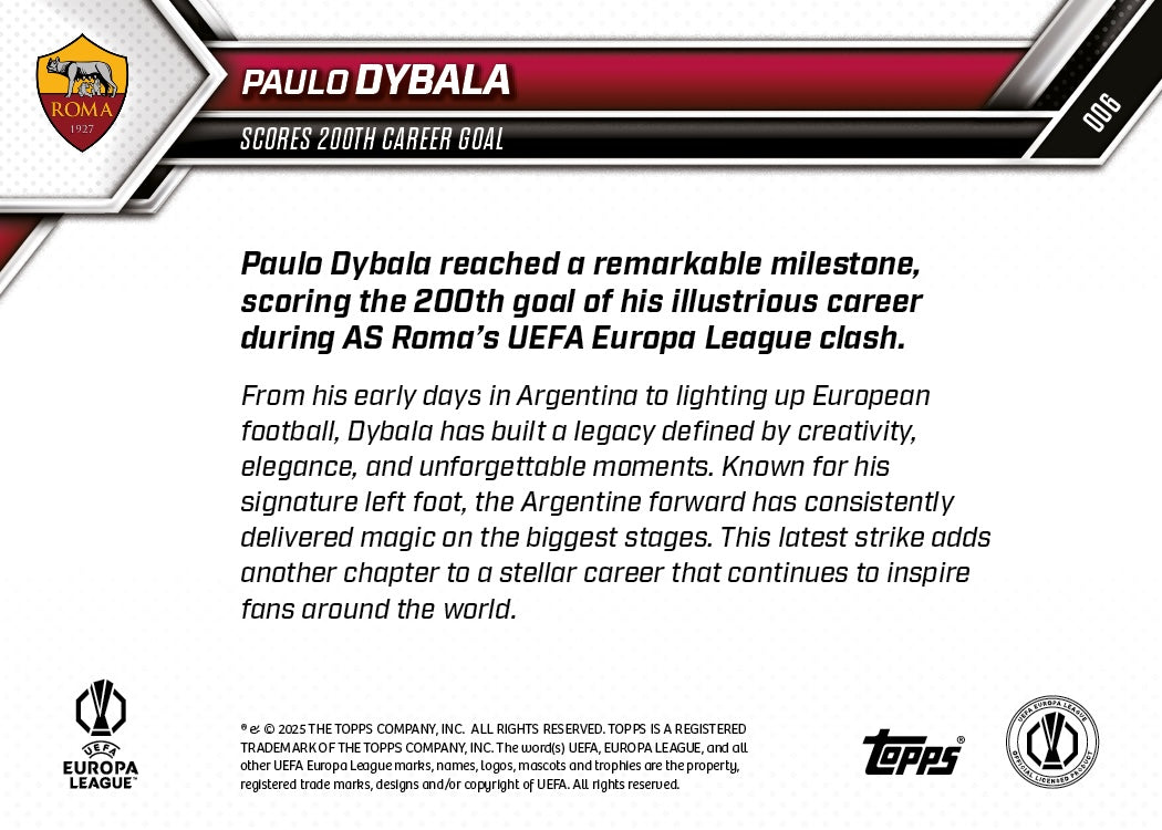 Paulo Dybala - 2025-26 UEL Topps NOW - Card 6 - PR: 441 - Image 7