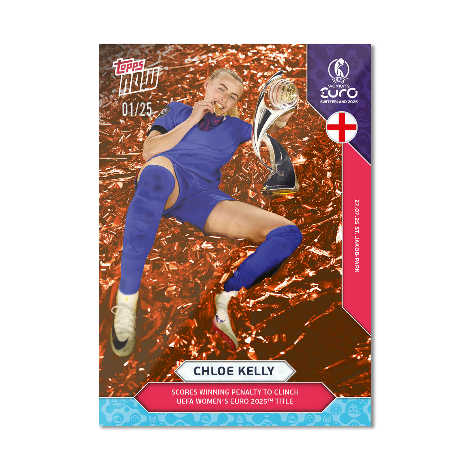 Chloe Kelly - UEFA Women’s EURO 2025™ Topps NOW - Card 28 - LOOK FOR AUTO-RELICS - PR: 1484 - Image 7