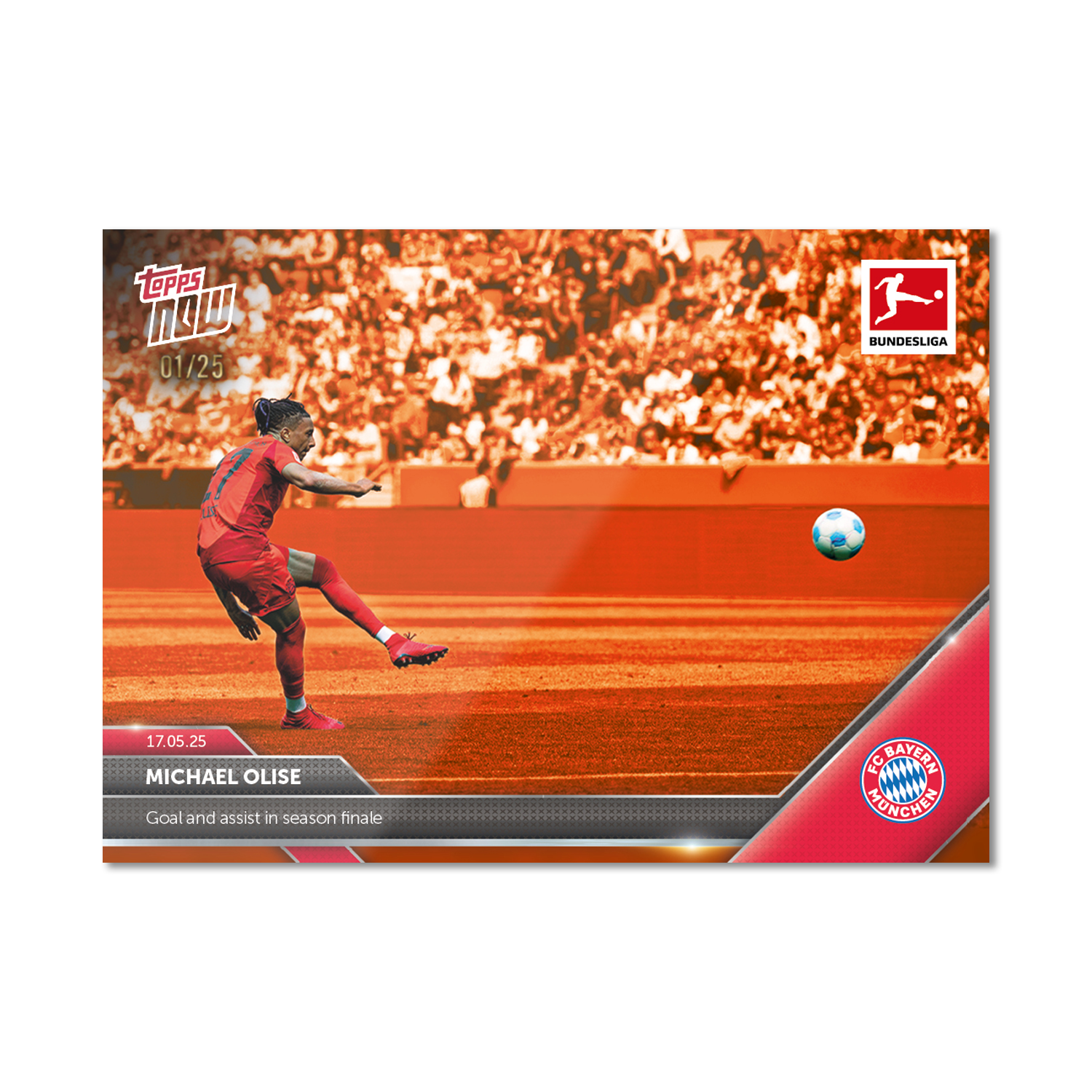 Michael Olise - 2024-25 Bundesliga Topps NOW - Card 193 - PR: 295 - Image 5