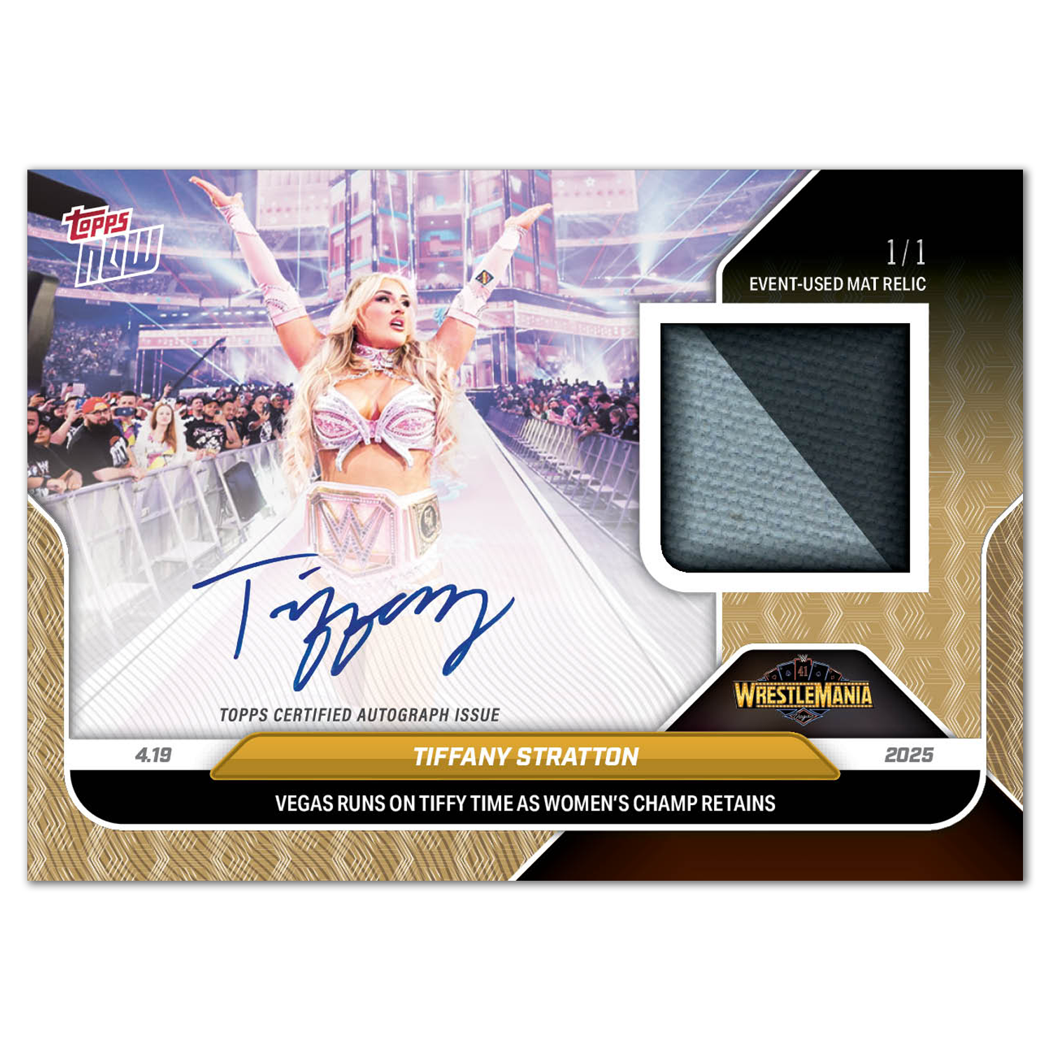 Alternative view of Tiffany Stratton - 2025 WWE Topps NOW - Card 40 - LOOK FOR RELICS AND AUTO-RELICS - PR: 5584