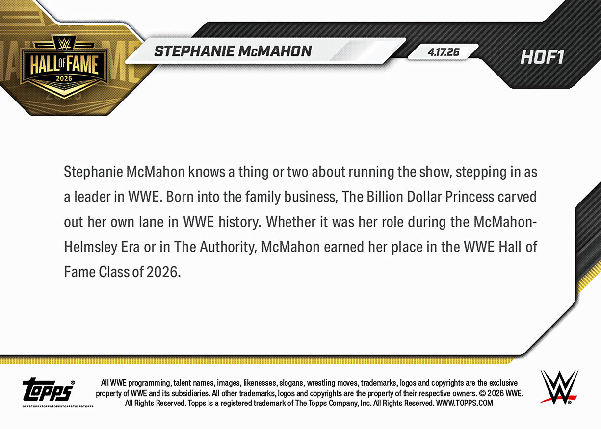 Stephanie McMahon - 2026 WWE Topps NOW - Card HOF1 - PR: 916 - Image 2