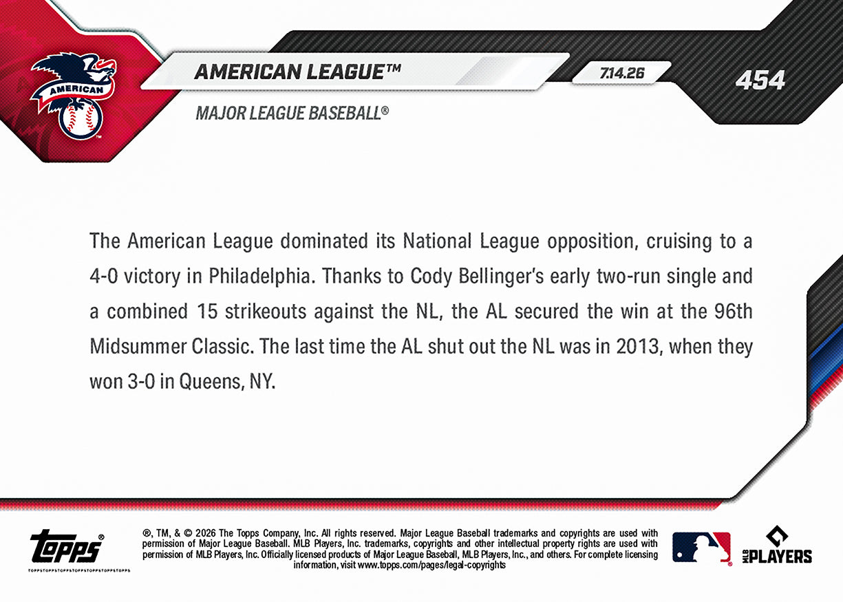 American League - 2026 MLB Topps NOW - Card 454 - PR: 906 - Image 3