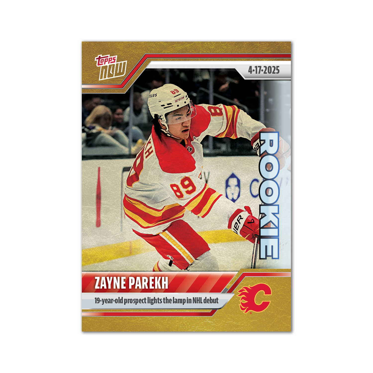 Alternative view of Zayne Parekh - 2024-25 NHL Topps NOW - Sticker # 162 Pack - PR: 535