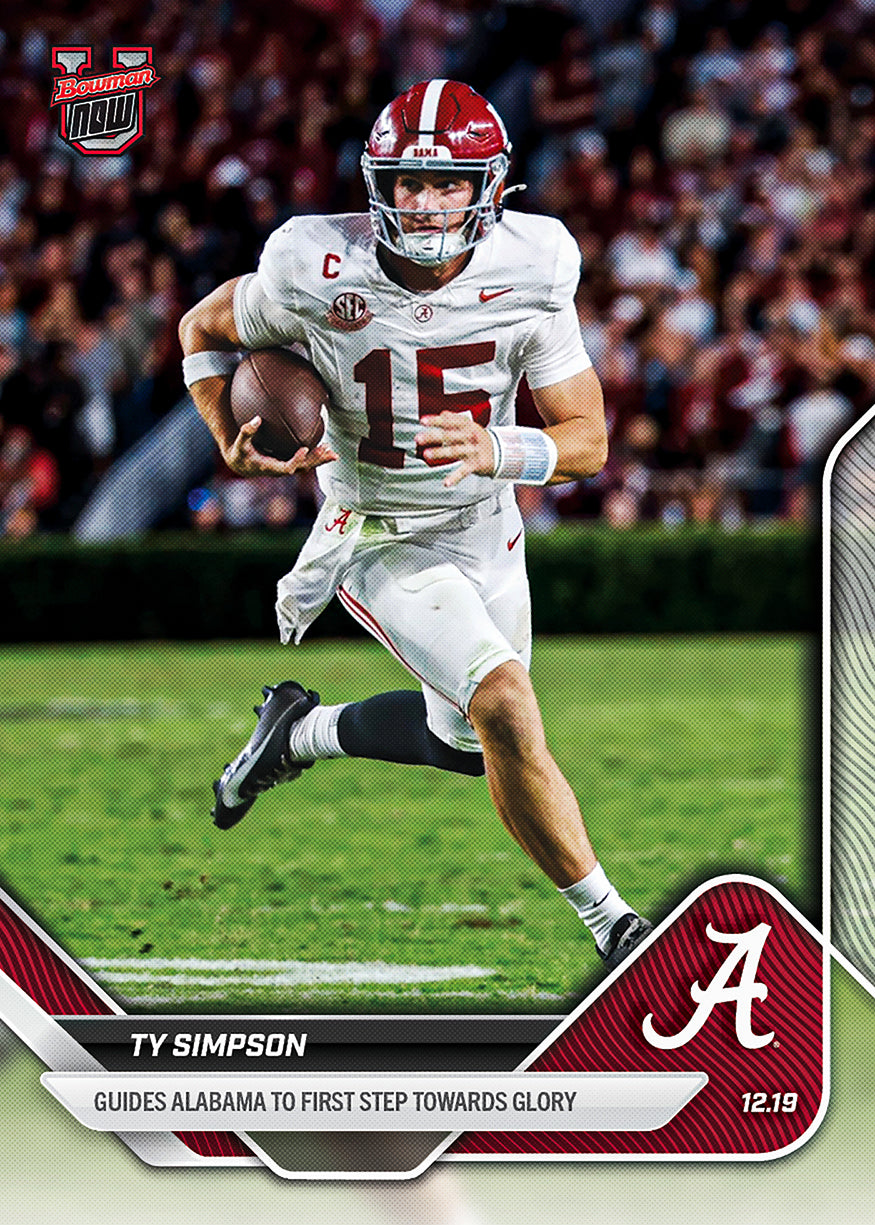 Ty Simpson - 2025-26 Bowman U NOW Football - Card 61 - PR: 695