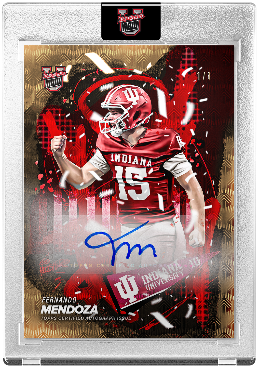 Alternative view of Fernando Mendoza - 2025-26 Bowman U NOW Football - Art Card FM - PR: 17706