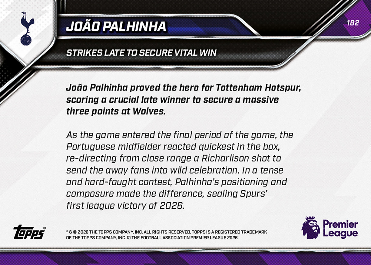 João Palhinha - 2025-26 Premier League Topps NOW - Card 182 - PR: 400 - Image 7