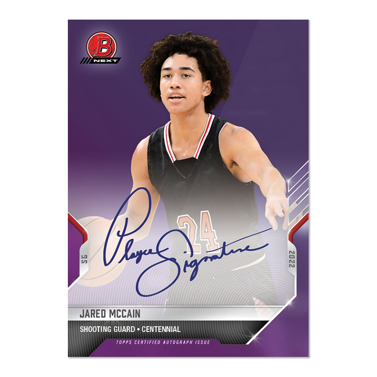 On-Card Auto # to 25 - Jared McCain - 2022 Bowman NEXT TOPPS NOW Basketball Card 15C