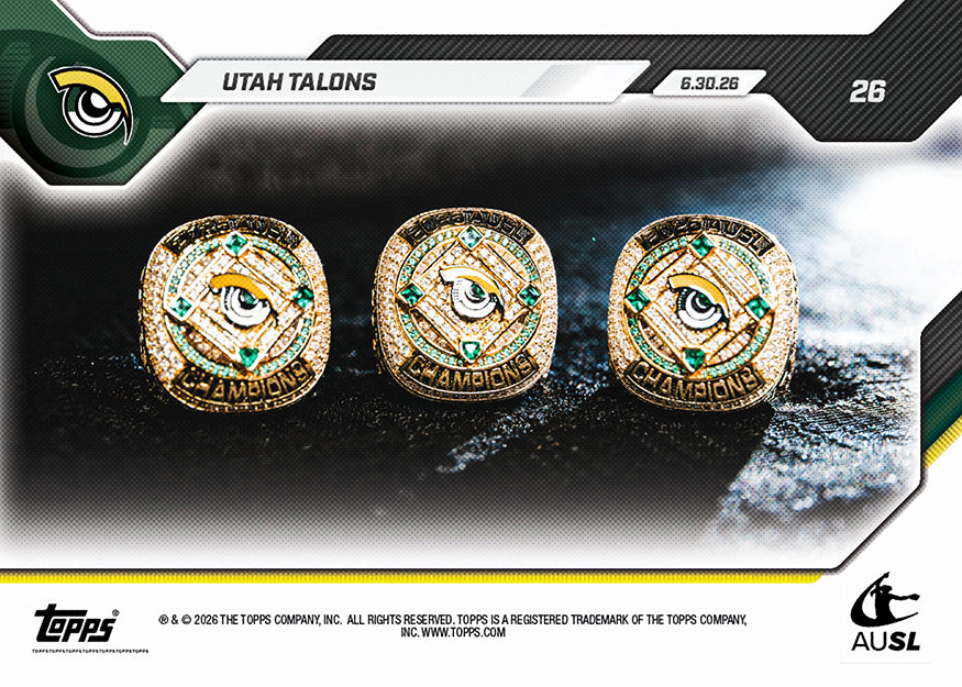 Utah Talons - 2026 AUSL Topps NOW - Card 26 - PR: 494 - Image 2