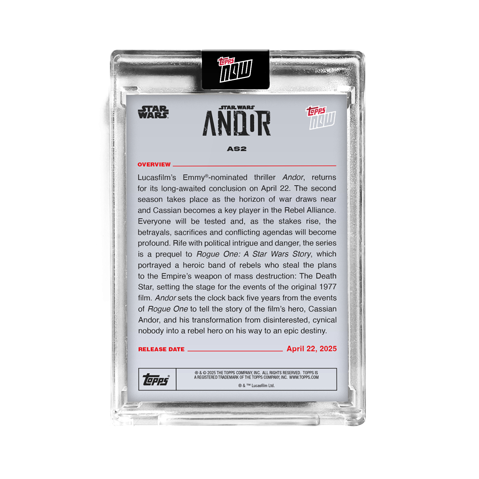 2025 Star Wars Topps NOW Andor Season 2 - LOOK FOR AUTO - PR: 5507 - Image 4