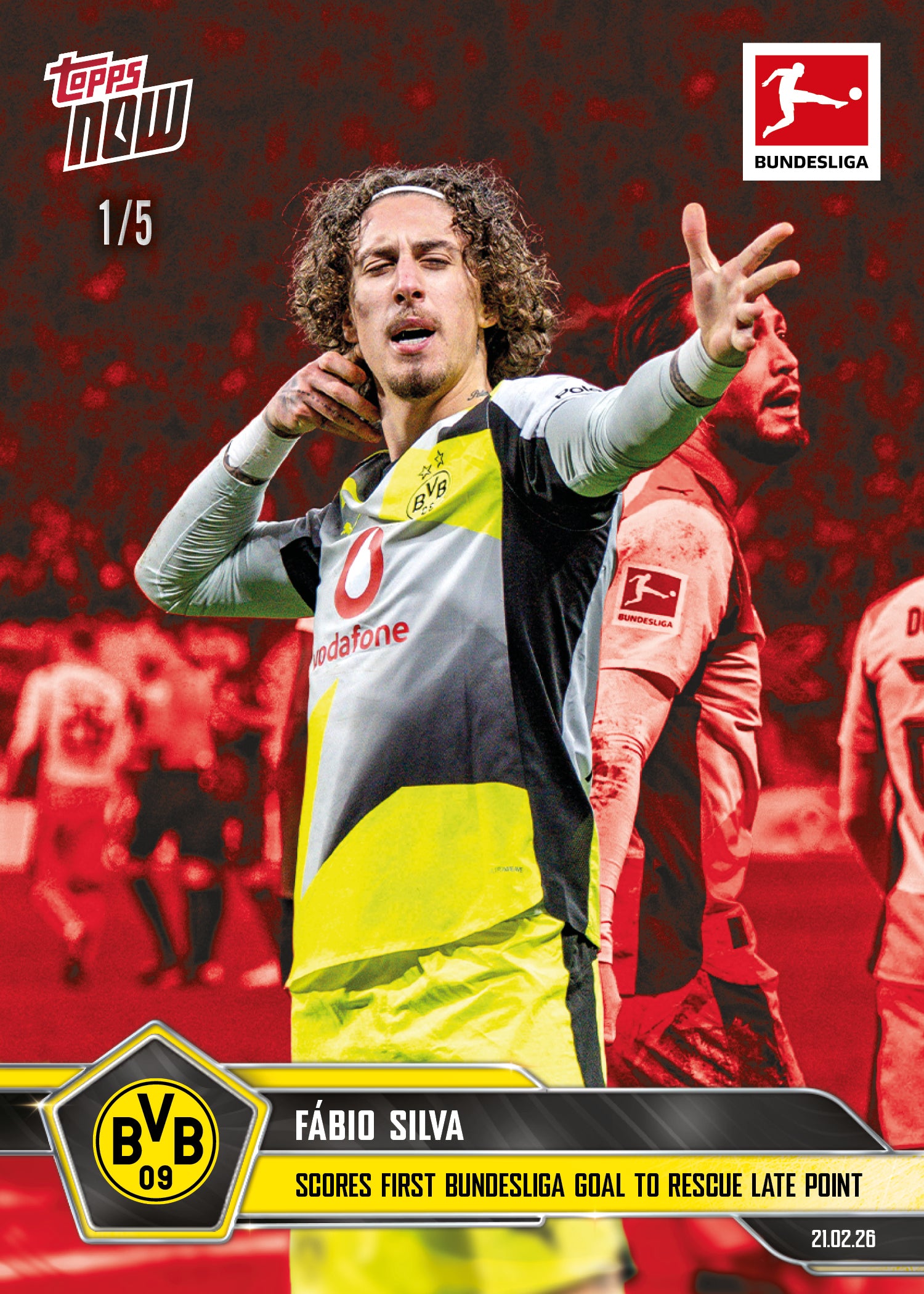 Fábio Silva- 2025-26 Bundesliga Topps NOW - Card 131 - PR: 295 - Image 3