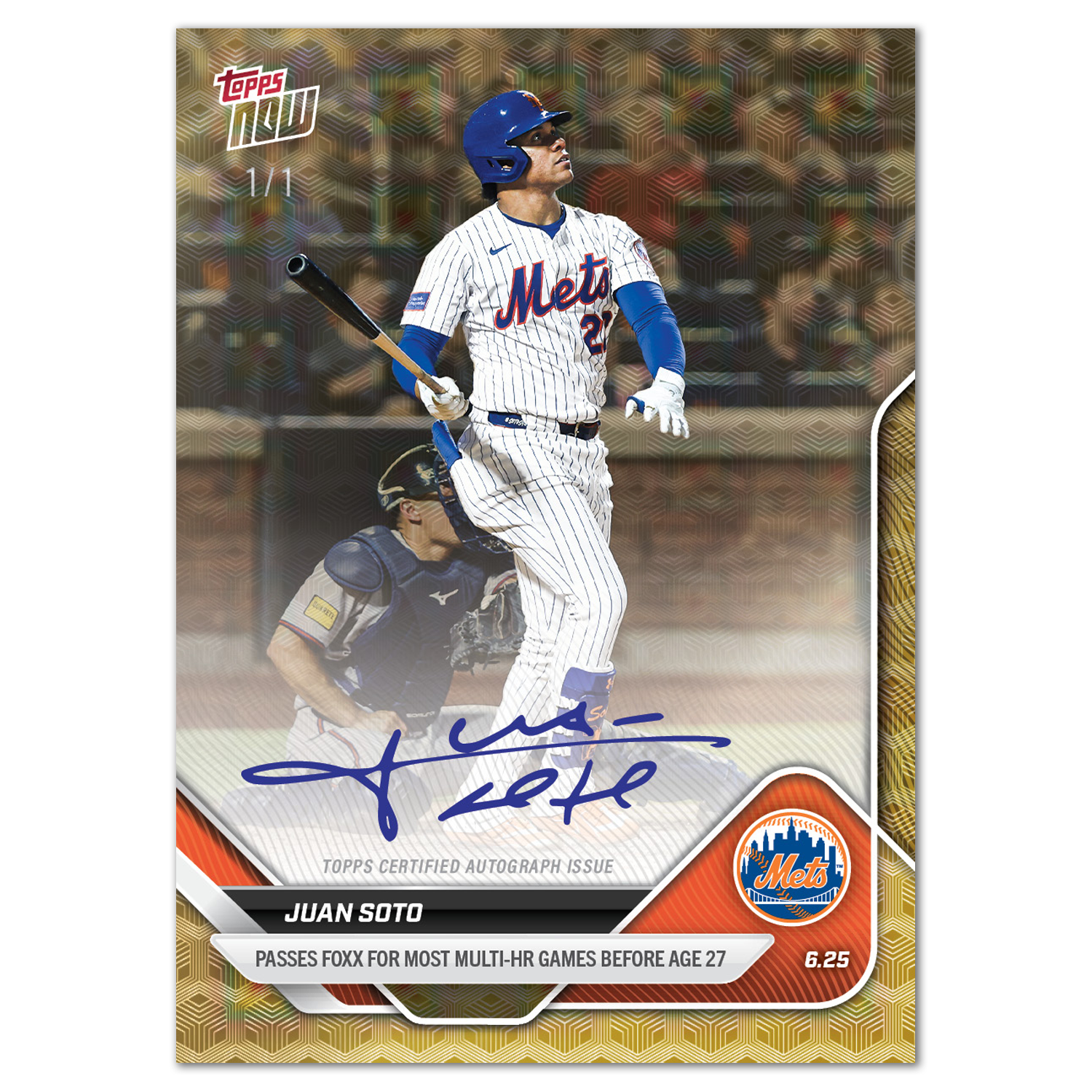 Juan Soto - 2025 MLB Topps NOW - Card 351 - LOOK FOR AUTOS - PR: 2705 - Image 2
