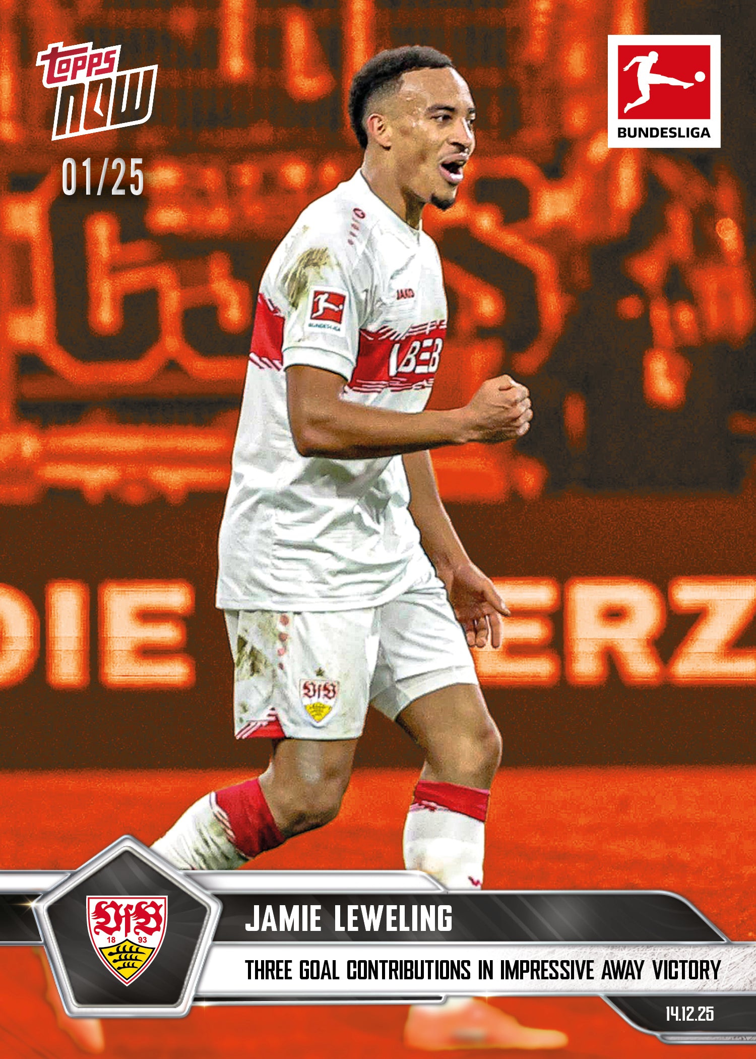Jamie Leweling - 2025-26 Bundesliga Topps NOW - Card 83 - PR: 182 - Image 5