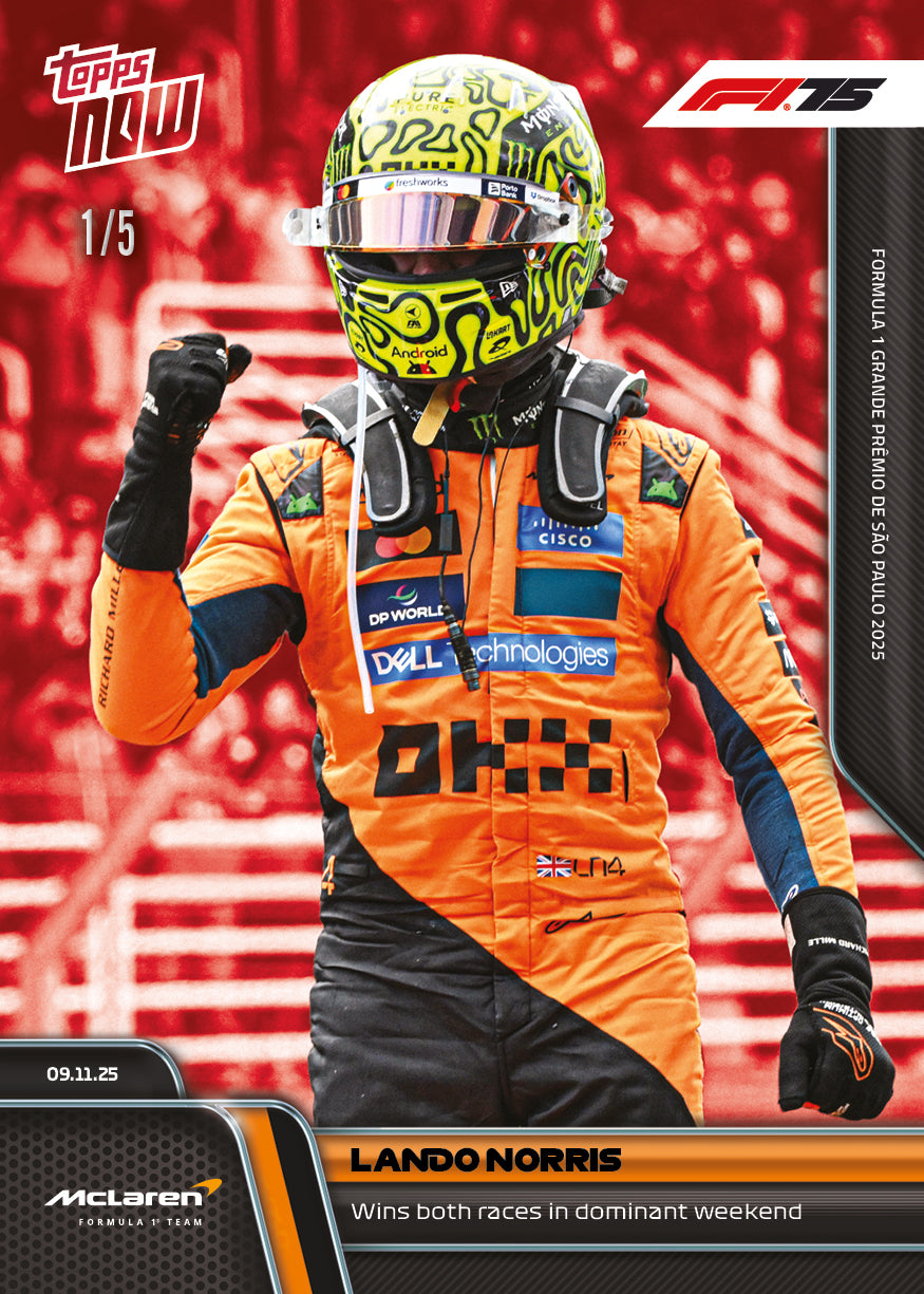 Lando Norris - 2025 Formula 1 Topps NOW - Card 75 - PR: 2682 - Image 3