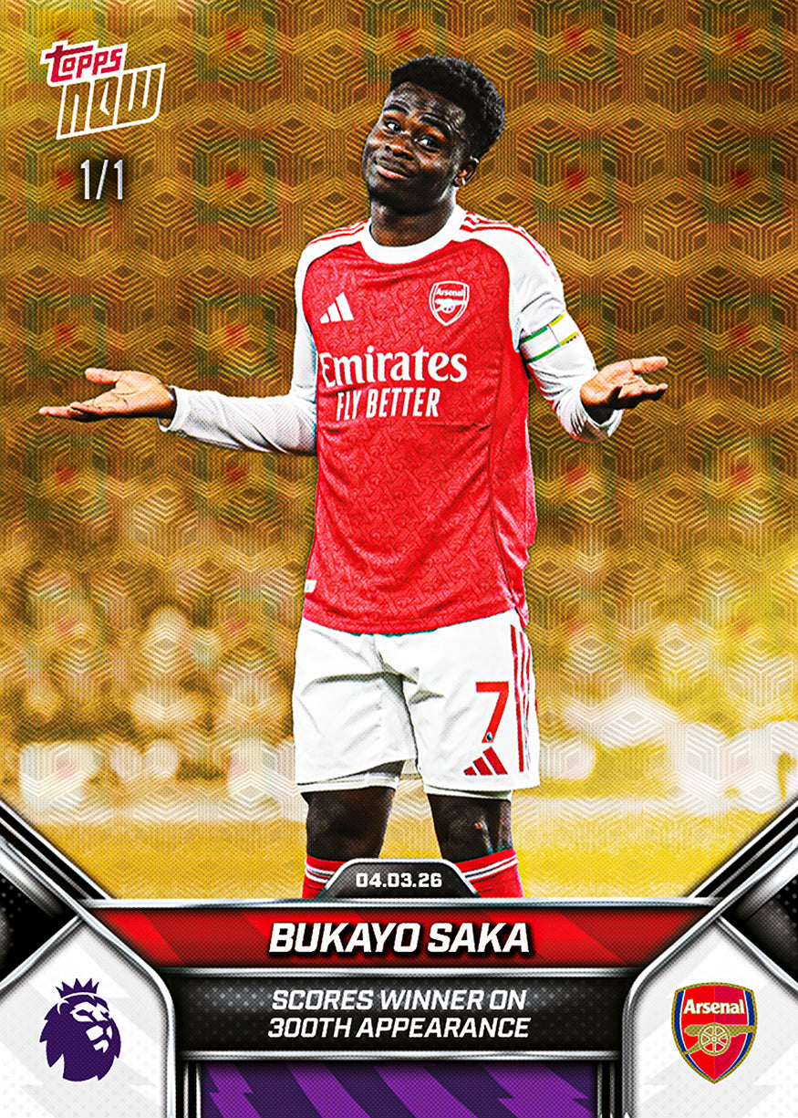 Alternative view of Bukayo Saka - 2025-26 Premier League Topps NOW - Card 151 - PR: 1623