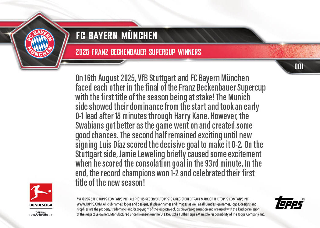 FC Bayern München - 2025-26 Bundesliga Topps NOW Card 1 - PR: 704 - Image 7