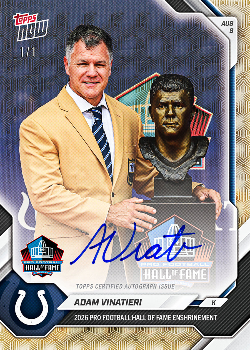 Alternative view of Adam Vinatieri - 2026 NFL Topps NOW - Card OS03 - PR: 1314