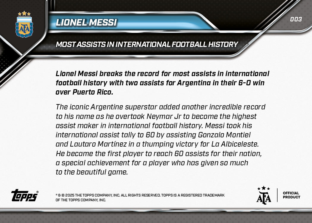 Lionel Messi - 2024-25 Argentina Topps NOW - Card 3 - PR: 8429 - Image 8