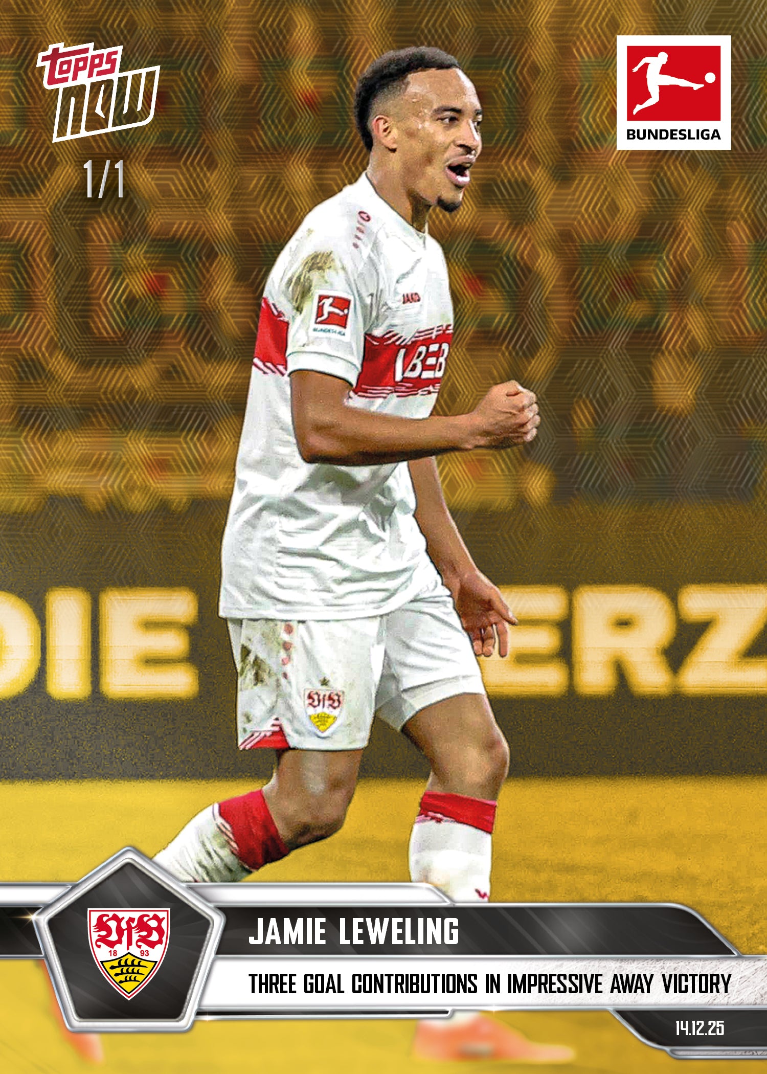 Jamie Leweling - 2025-26 Bundesliga Topps NOW - Card 83 - PR: 182 - Image 2