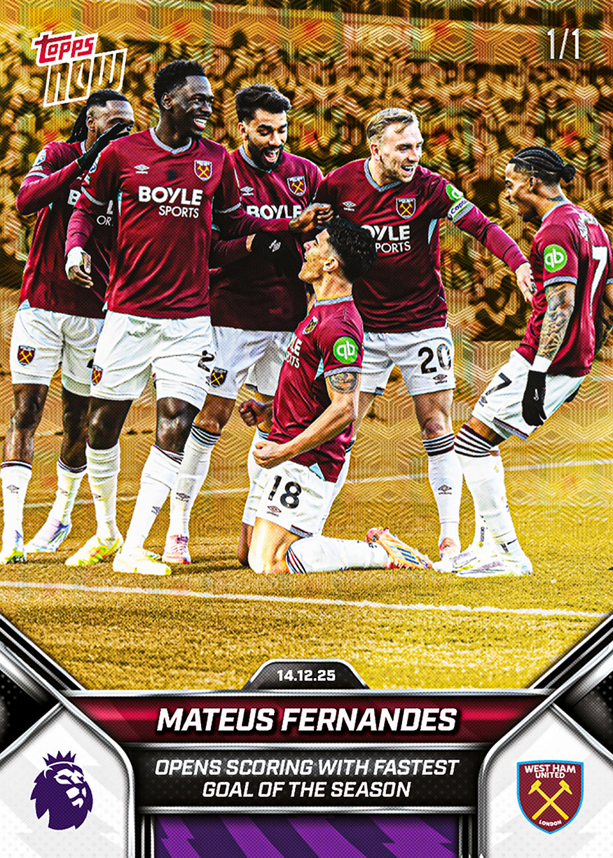 Mateus Fernandes - 2025-26 Premier League Topps NOW - Card 83 - PR: 163 - Image 2