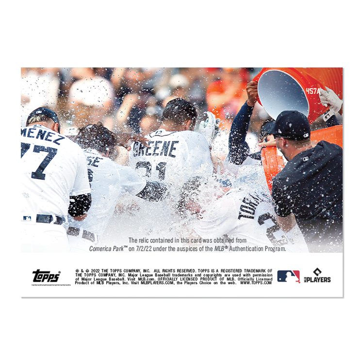 Game-used Base Relic # to 49 - Riley Greene - 2022 MLB TOPPS NOW Card 457A - Image 2