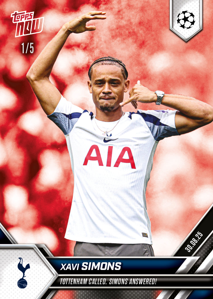 Xavi Simons - 2025-26 UCL Topps NOW Card 6 - PR: 896 - Image 3
