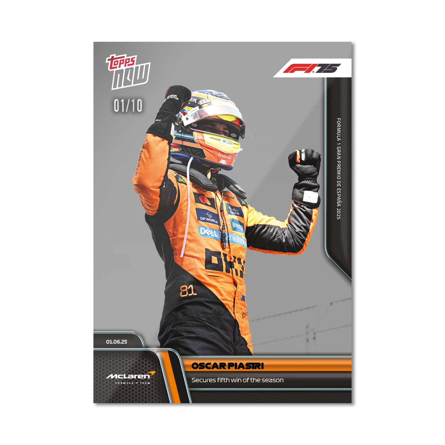 Oscar Piastri - 2025 Formula 1 Topps NOW - Card 41 - PR: 2282 - Image 4