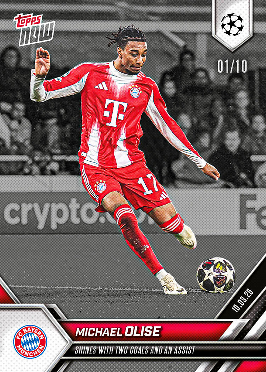 Michael Olise - 2025-26 UCL Topps NOW - Card 102 - PR: 639 - Image 4