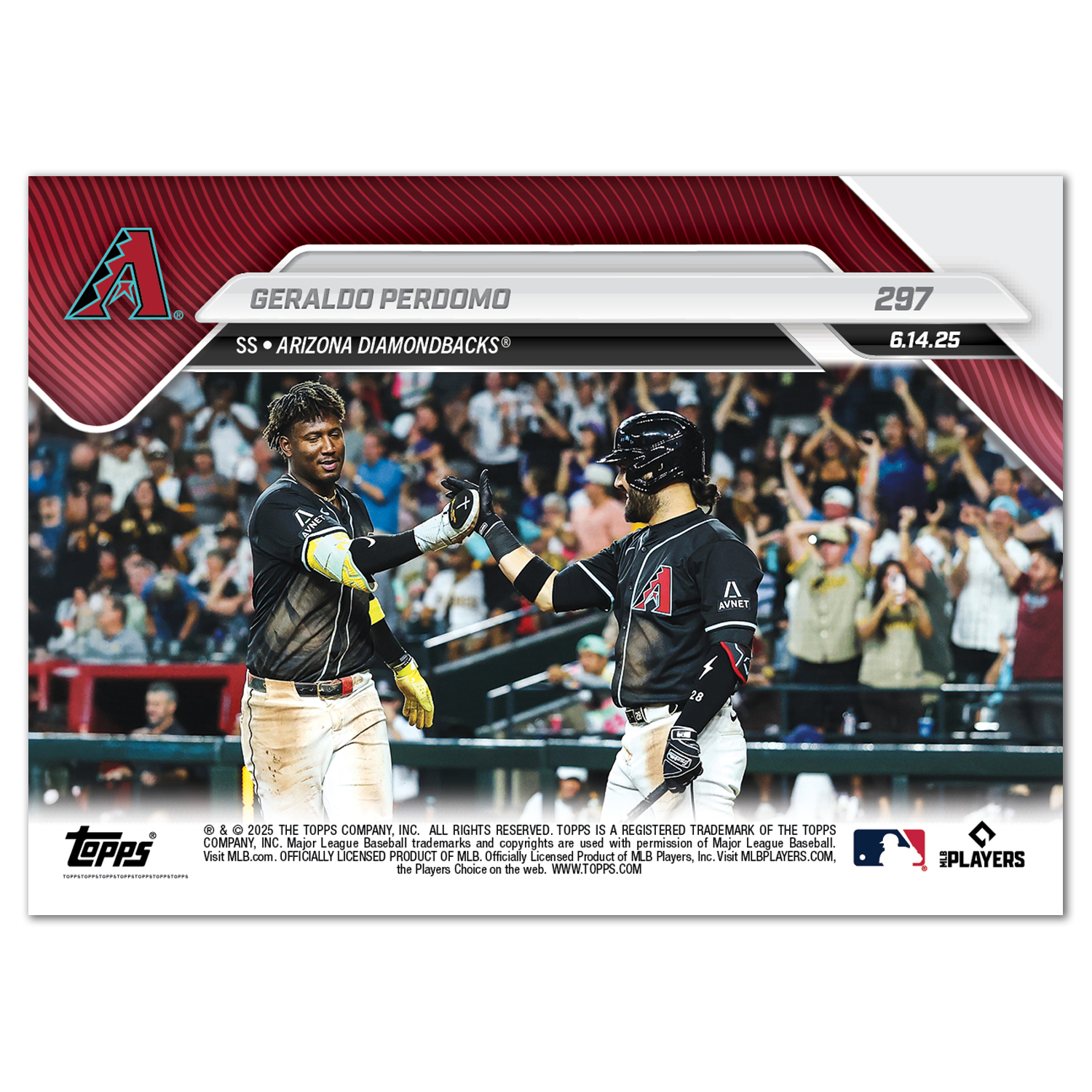 Geraldo Perdomo - 2025 MLB Topps NOW - Card 297 - PR: 648 - Image 2