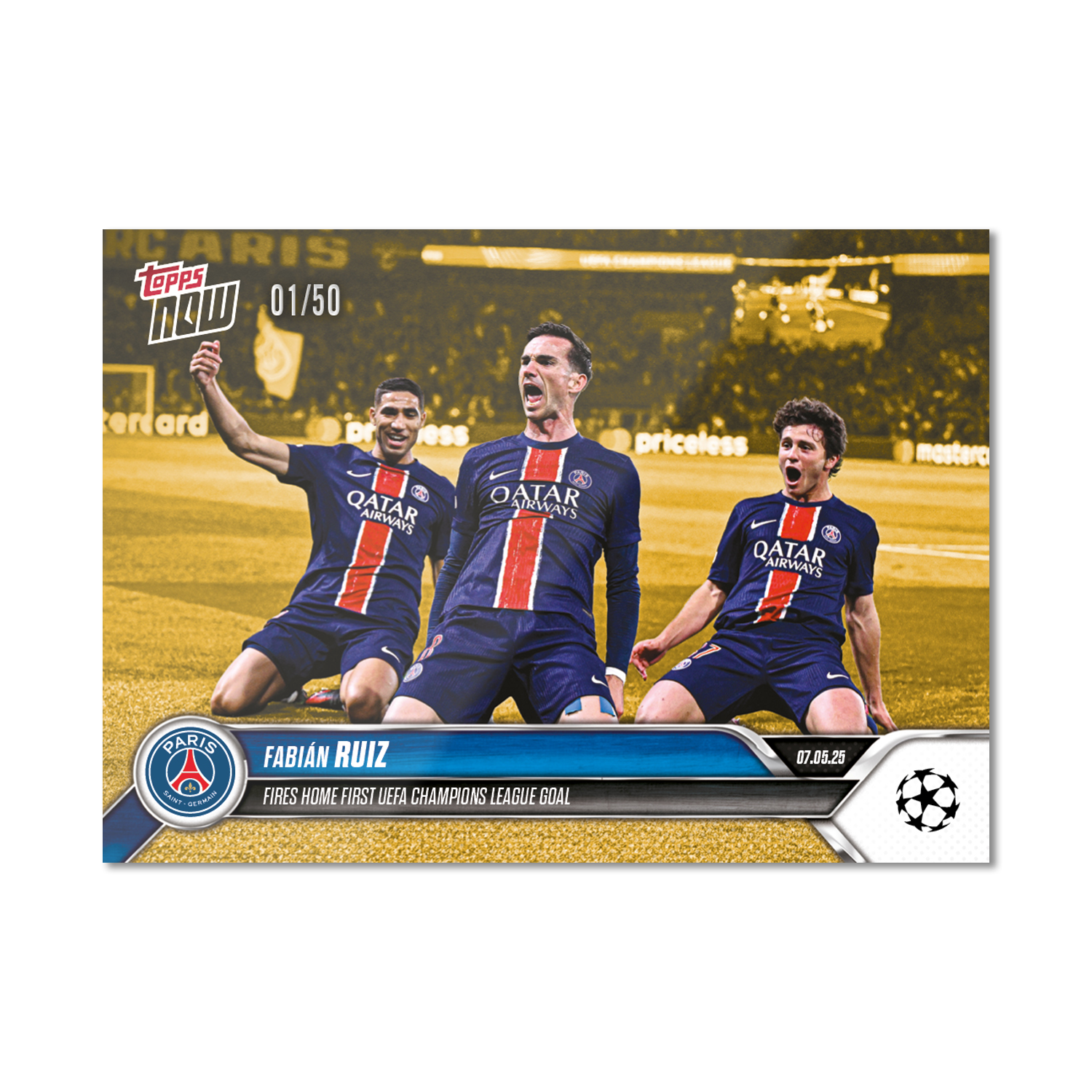 Fabián Ruiz - 2024-25 UCL Topps NOW - Card 155 - PR: 143 - Image 6