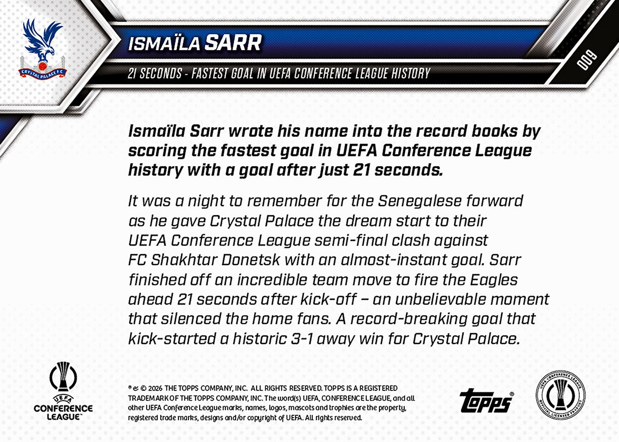 Ismaïla Sarr - 2025-26 UECL Topps NOW - Card 9 - PR: 206 - Image 7