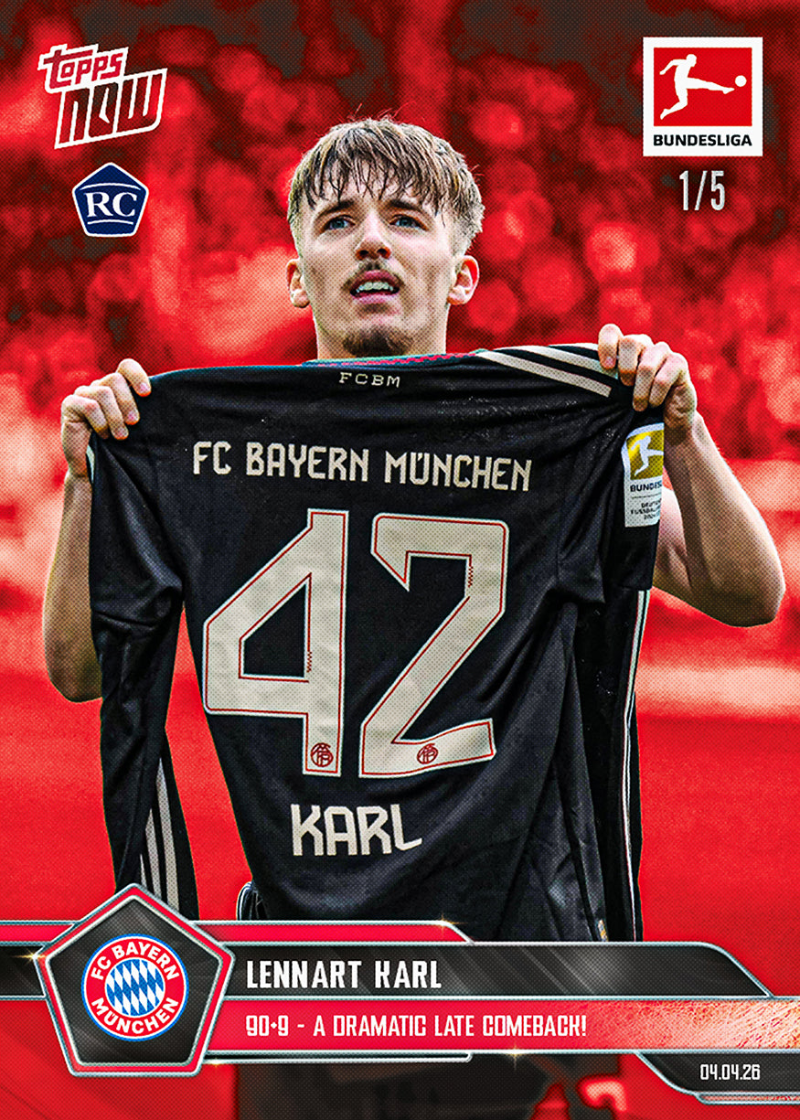 Lennart Karl - 2025-26 Bundesliga Topps NOW - Card 164 - PR: 6493 - Image 3