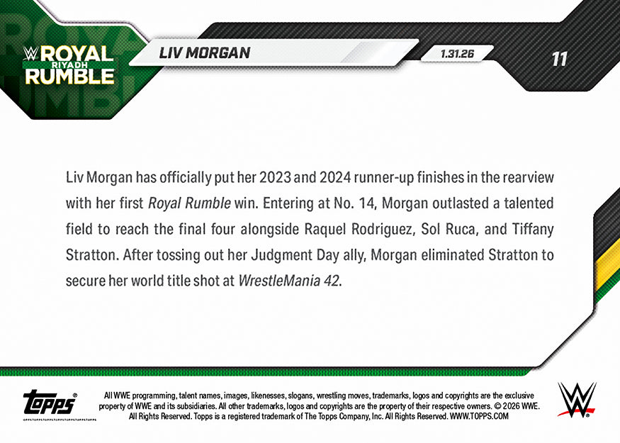 Liv Morgan - 2026 WWE Topps NOW - Card 11 - PR: 4380 - Image 3