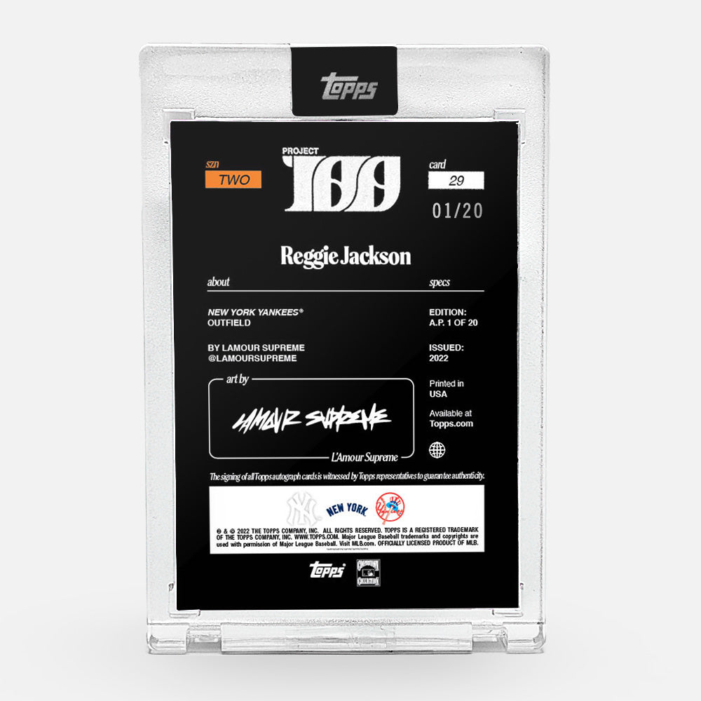 Alternative view of Topps Project100 Card 29 - Reggie Jackson by L'Amour Supreme - Artist Signed Artist Proof Edition