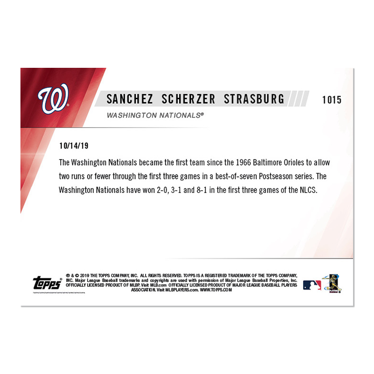 Washington Nationals - MLB TOPPS NOW Card 1015 - Print Run: 460 - Image 2