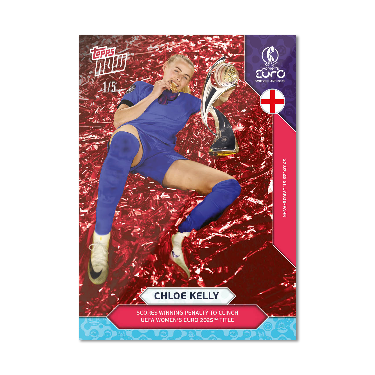 Chloe Kelly - UEFA Women’s EURO 2025™ Topps NOW - Card 28 - LOOK FOR AUTO-RELICS - PR: 1484 - Image 5