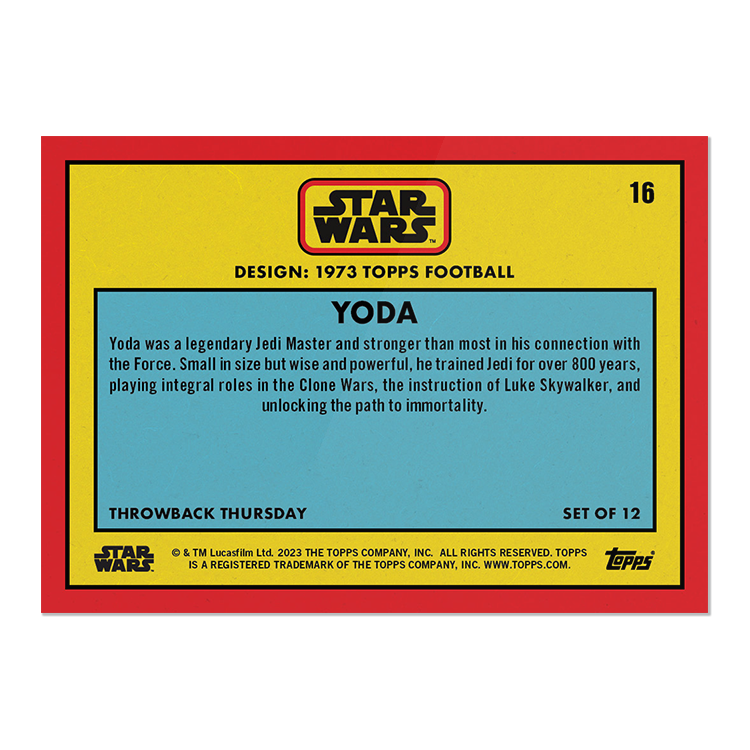 2024 Throwback Thursday Star Wars Edition Set #6 - 1973 Topps Football - PR: 729 - Image 3