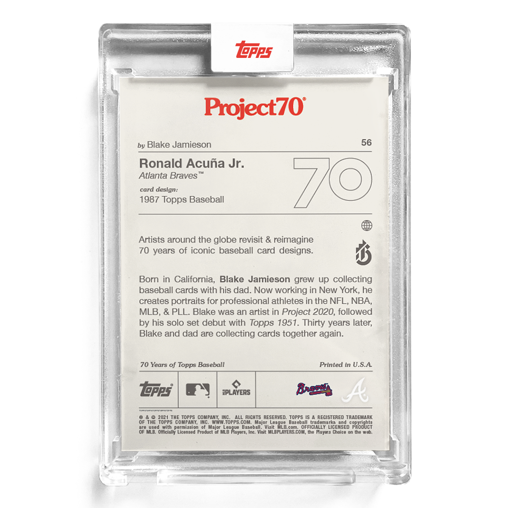 Topps Project70 Card 56 - 1987 Ronald Acuna Jr. by Blake Jamieson - Print Run: 6111 - Image 4